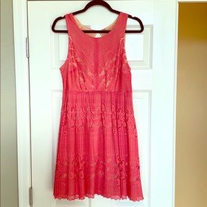 Free People pink lace overlay dress